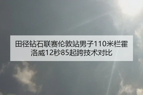 田径钻石联赛伦敦站男子110米栏霍洛威12秒85起跨技术对比
